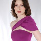 One shoulder strap with cap sleeves