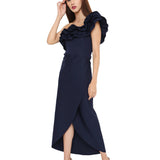 One shoulder short ruffles