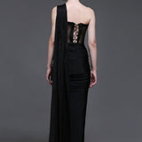 Noir Georgia Set of Corset + Skirt + Rope Detailing Drape