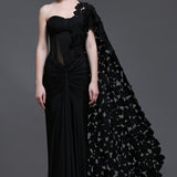 Noir Georgia Set of Corset + Skirt + Cutwork Drape