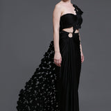 Noir Emily Set of Roped Bustier + Skirt + Cutwork Drape