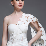 Khushnaz Turner in Blanc Georgia Set + Drape