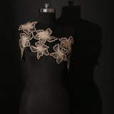 Detachable Zardozi Flowers Overlay